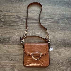 Topshop Croc Deep Caramel Bag